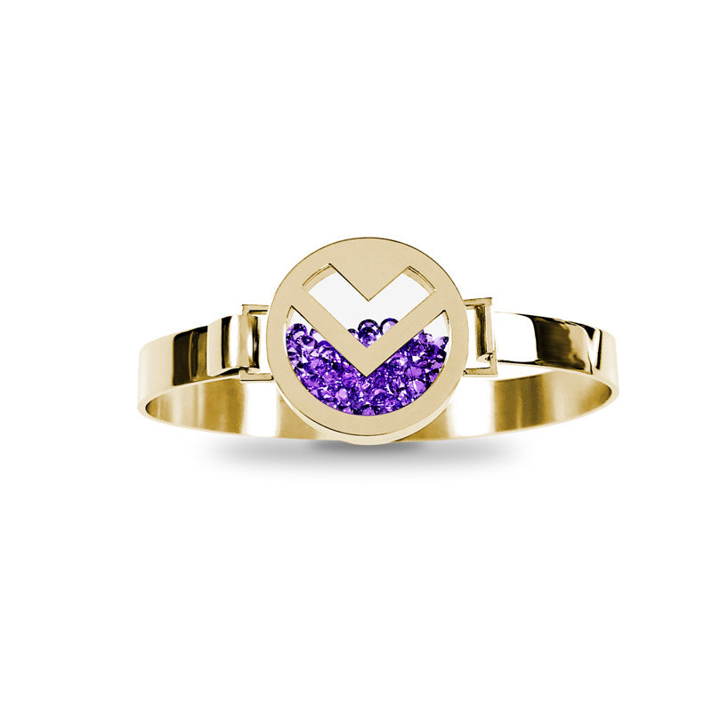 Shaker armband - Februari, Guld