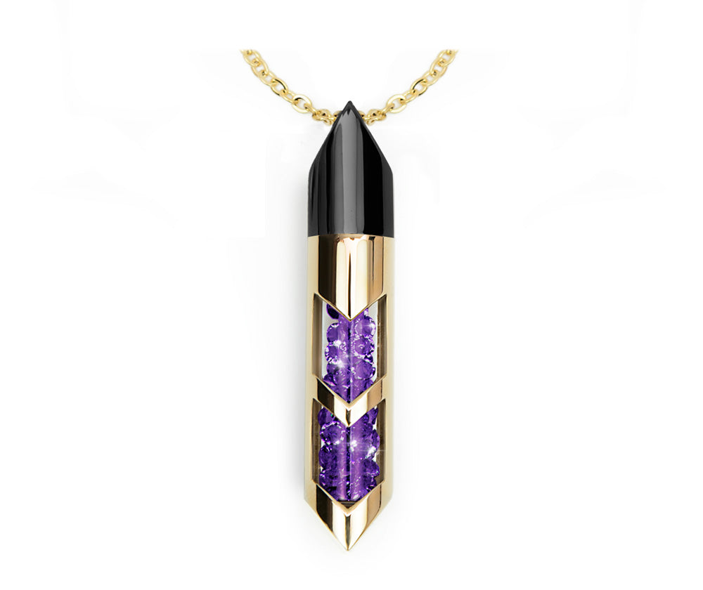 Shaker halsband - Februari, Guld/Svart/Guld