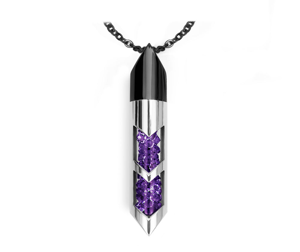 Shaker halsband - Februari, Svart/Silver