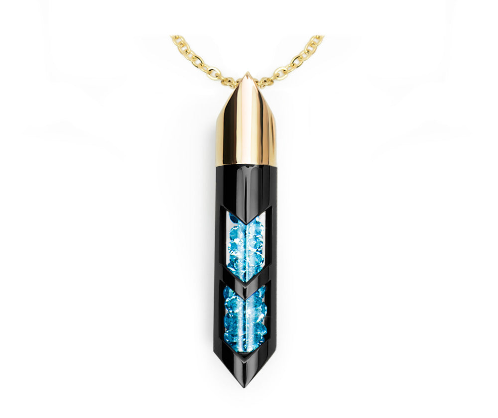 Shaker halsband - Mars, Guld/Svart
