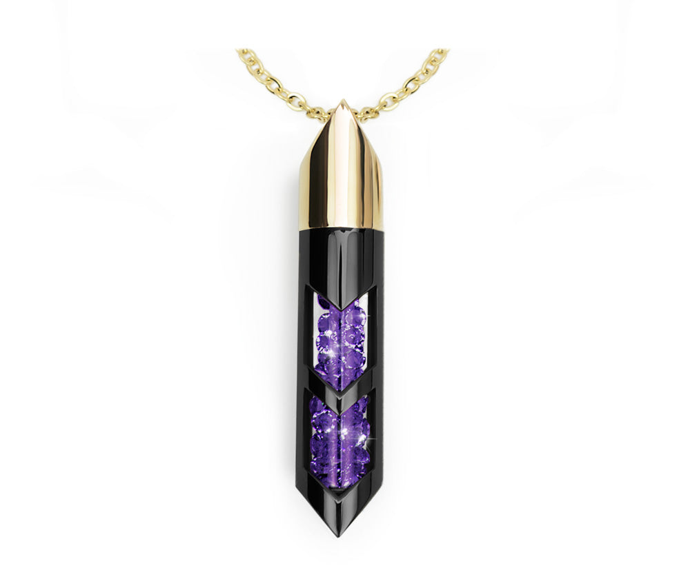 Shaker halsband - Februari, Guld/Svart