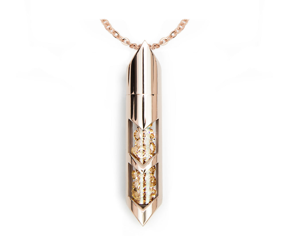 Shaker halsband - November, Roséguld