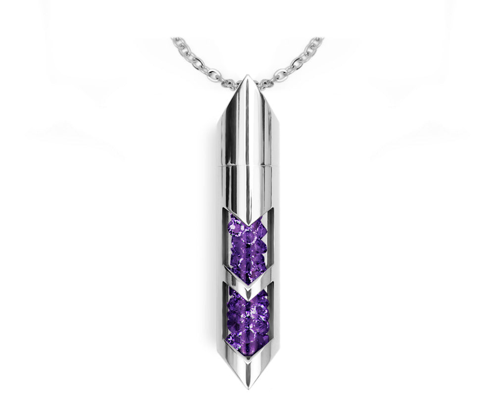 Shaker halsband - Februari, Silver